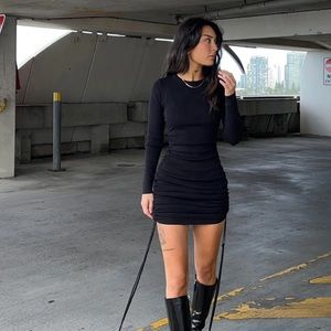 Princess Polly Black Short Long-sleeve Dress - NEW!